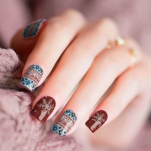 COPY - Colour Flash - “Holiday Onesie” a red | blue | silver glitter nail wrap
